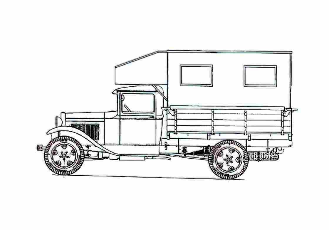 Blueprint GAZ AA PM3 Workshop Truck 1927 A4 Photo Print
