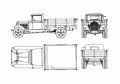 Blueprint GAZ AA Truck 1932 A4 Photo Print
