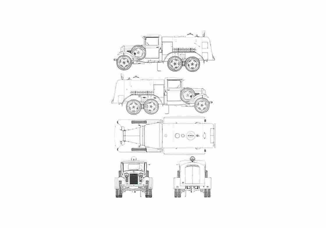 Blueprint GAZ AAA BZ 38 Truck 1934 A4 Photo Print