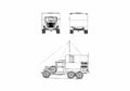 Blueprint GAZ AAA PC 5 Truck 1943 A4 Photo Print