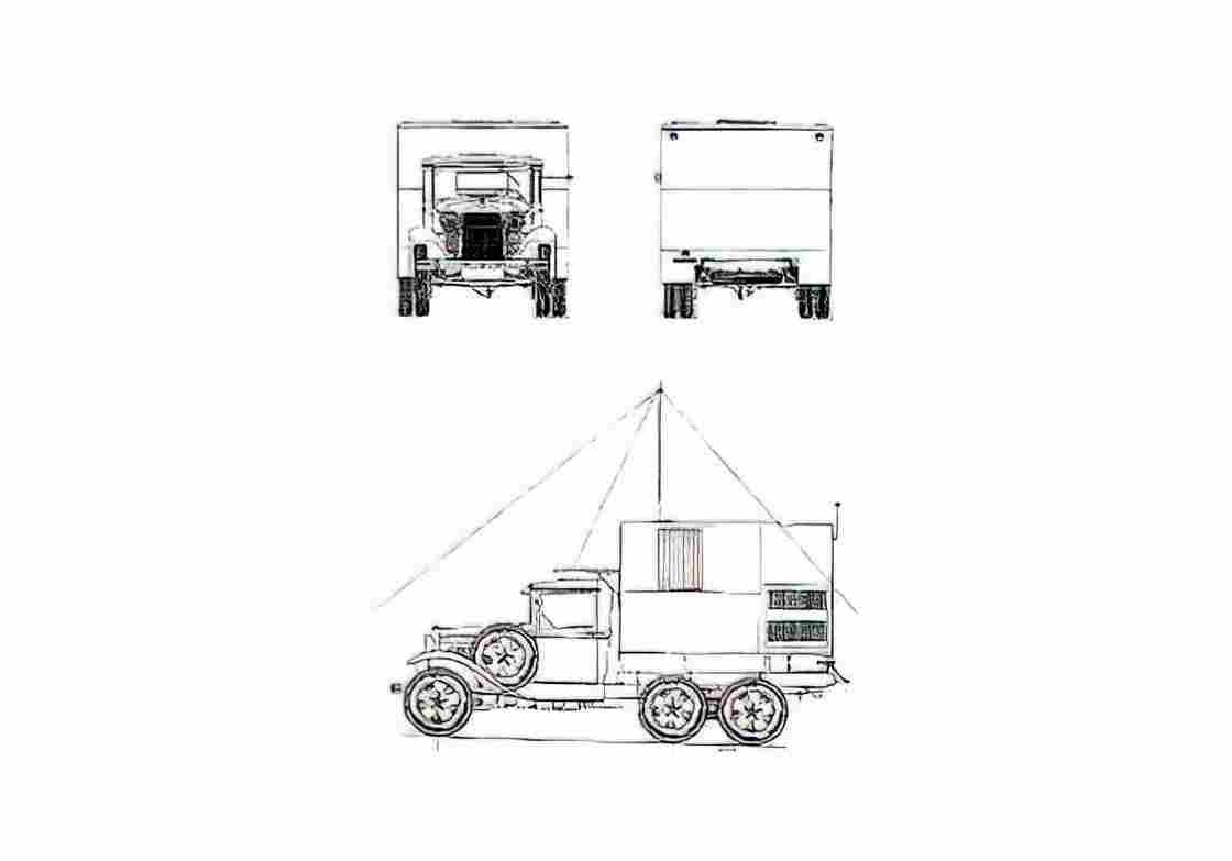 Blueprint GAZ AAA PC 5 Truck 1943 A4 Photo Print