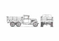 Blueprint GAZ AAA Truck 1934 A4 Photo Print