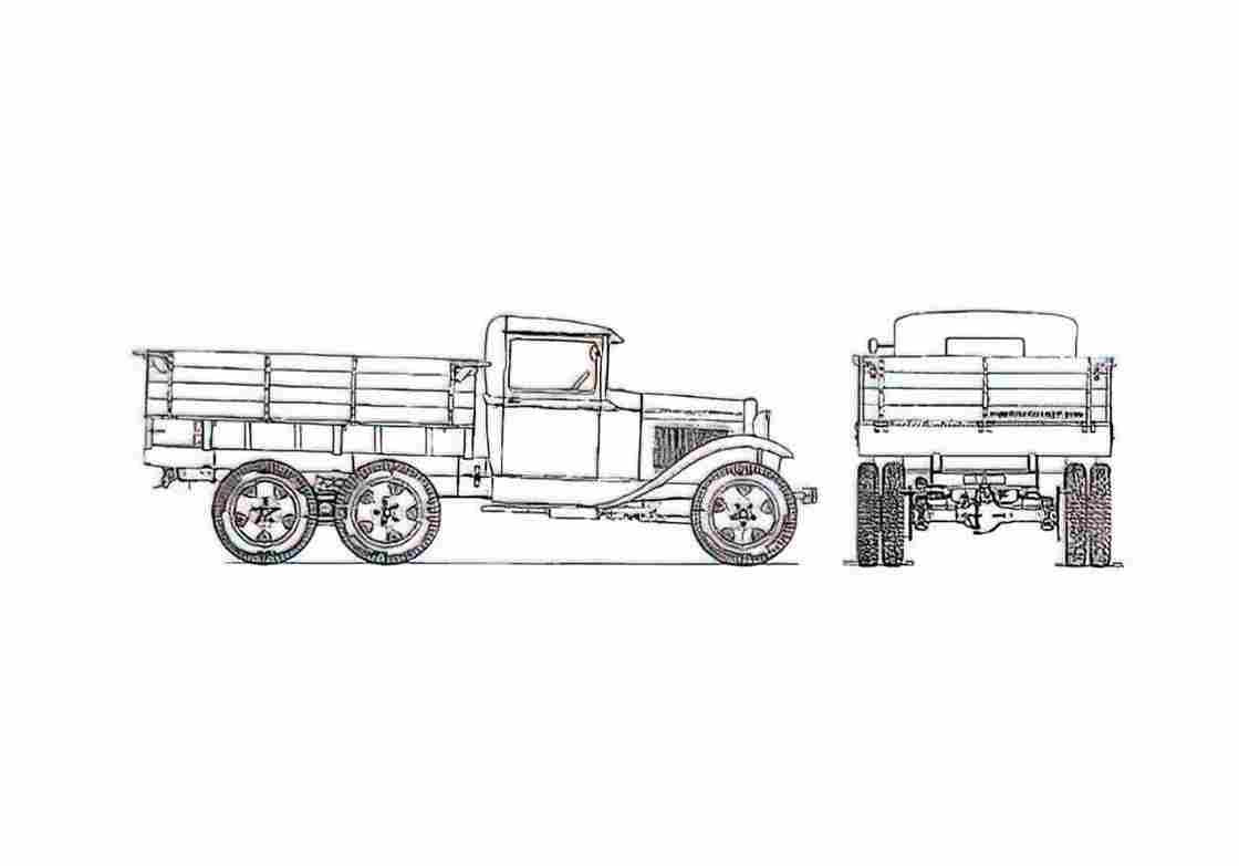 Blueprint GAZ AAA Truck 1934 A4 Photo Print