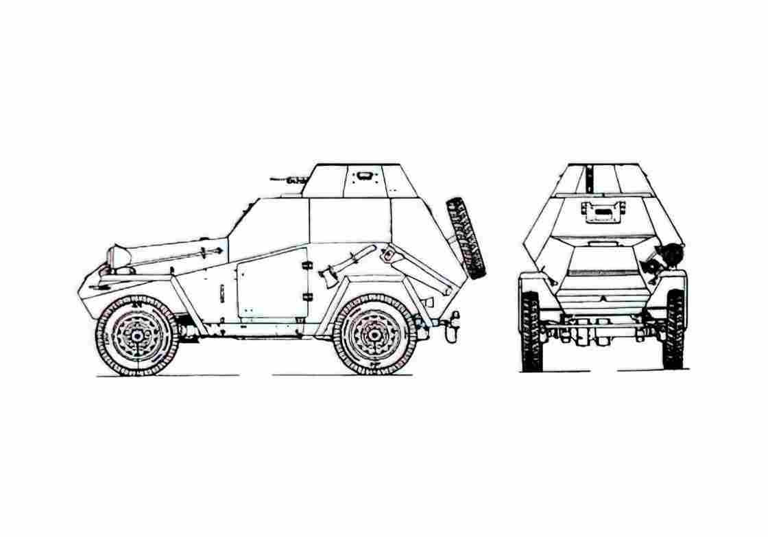 Blueprint GAZ BA 64M SUV 1942 A4 Photo Print