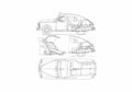 Blueprint GAZ M20 Pobeda Ambulance Wagon 1949 A4 Photo Print