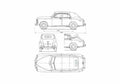 Blueprint GAZ M20 Pobeda Cabriolet 1949 A4 Photo Print