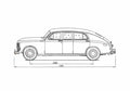 Blueprint GAZ M20 Pobeda Limousine 1955 A4 Photo Print