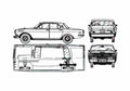 Blueprint GAZ Volga 24 Sedan 1968 A4 Photo Print