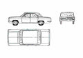 Blueprint GAZ Volga 24 Sedan 1970 A4 Photo Print