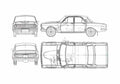 Blueprint GAZ Volga 24 Sedan 1977 A4 Photo Print
