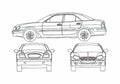 Blueprint GAZ Volga 3111 Sedan 1998 A4 Photo Print