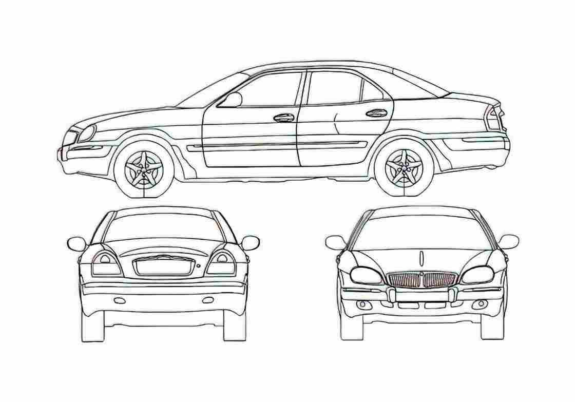 Blueprint GAZ Volga 3111 Sedan 1998 A4 Photo Print