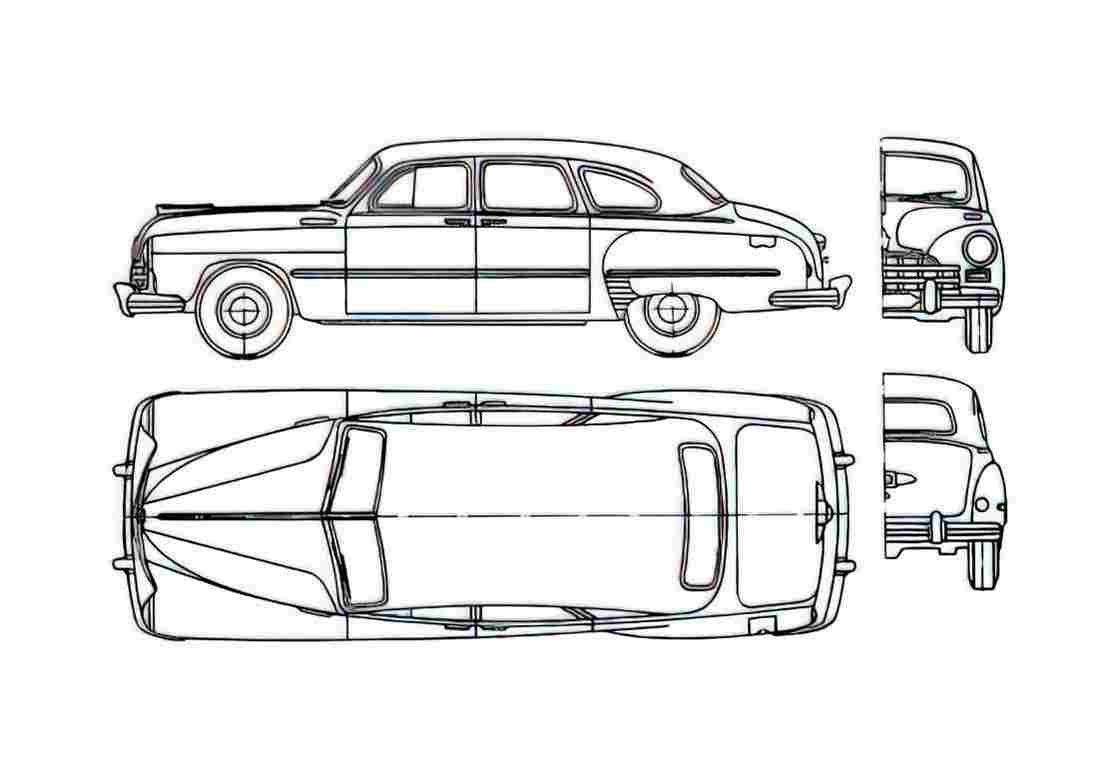 Blueprint GAZ ZIM Limousine 1948 A4 Photo Print