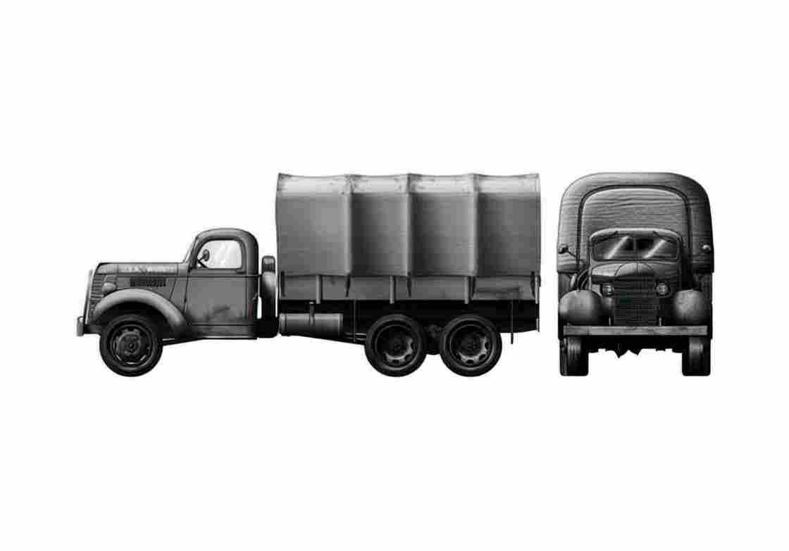 Blueprint GMC ACKWX 353 6x6 3 ton Truck 1941 A4 Photo Print