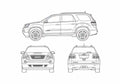 Blueprint GMC Acadia SUV 2007 A4 Photo Print