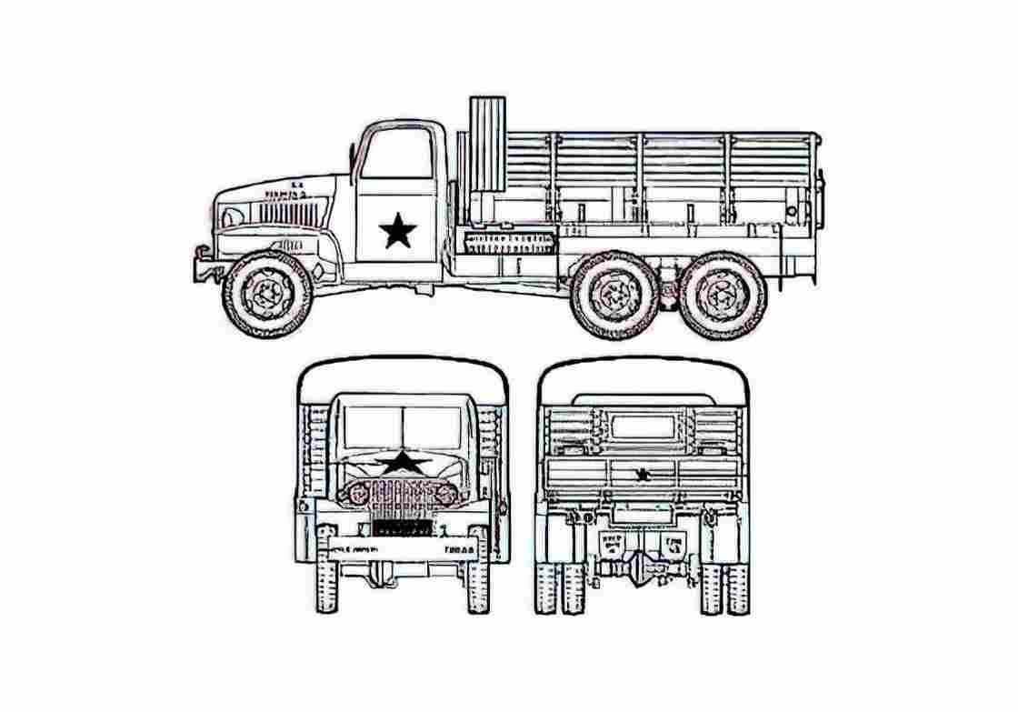 Blueprint GMC CCKW 352 2.5 ton Truck 1941 A4 Photo Print