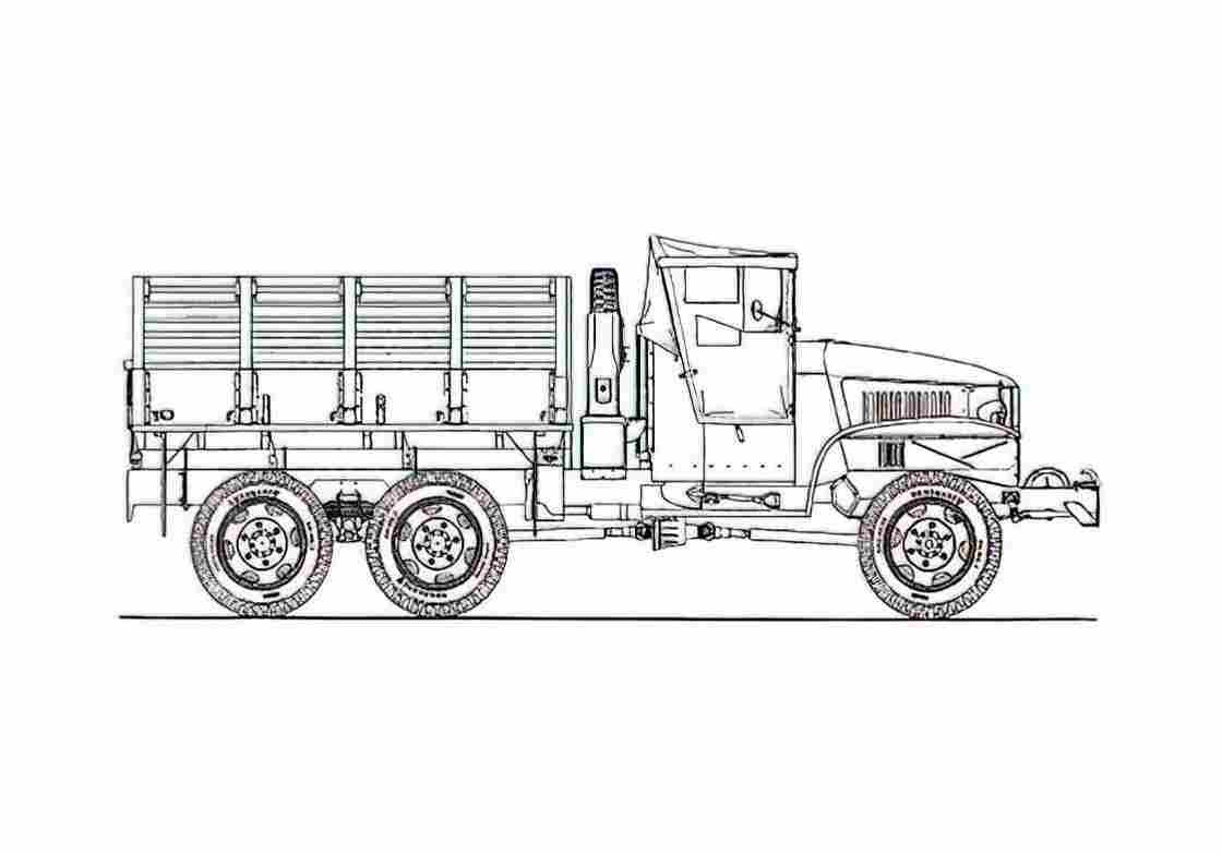 Blueprint GMC CCKW 352 Truck 1941 A4 Photo Print