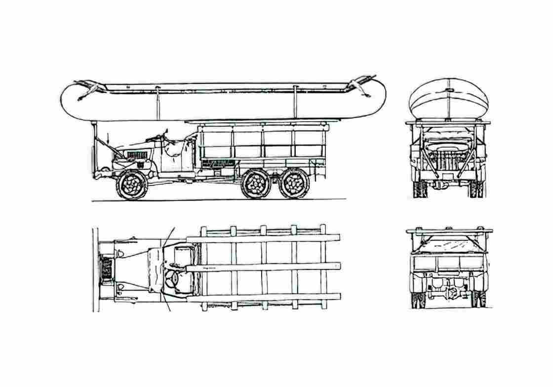 Blueprint GMC CCKW 353 Pontoon Transport Truck 1941 A4 Photo Print