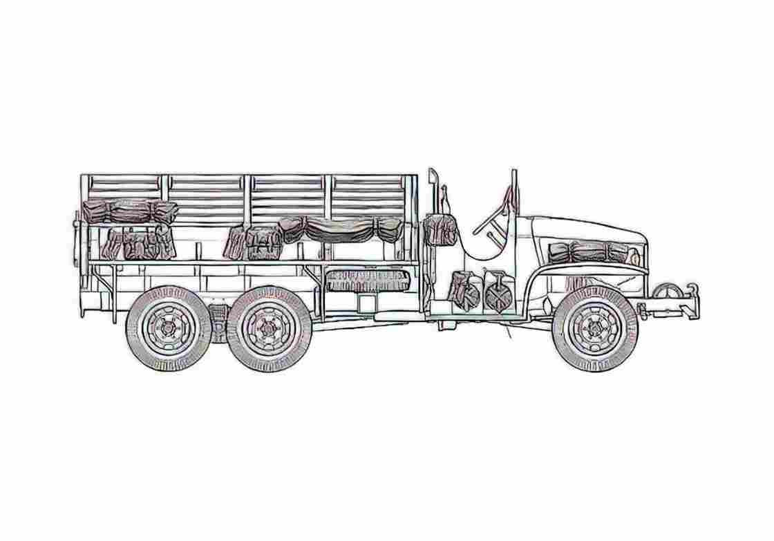 Blueprint GMC CCVK 353 6x6 2.5 ton Truck 1942 A4 Photo Print