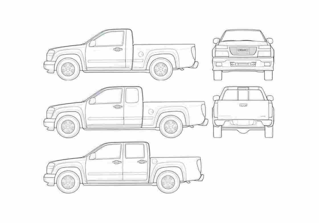 Blueprint GMC Canyon Pick up 2007 A4 Photo Print
