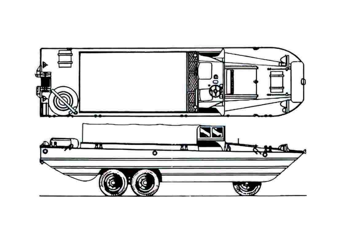 Blueprint GMC Dukw 353 Truck 1943 A4 Photo Print