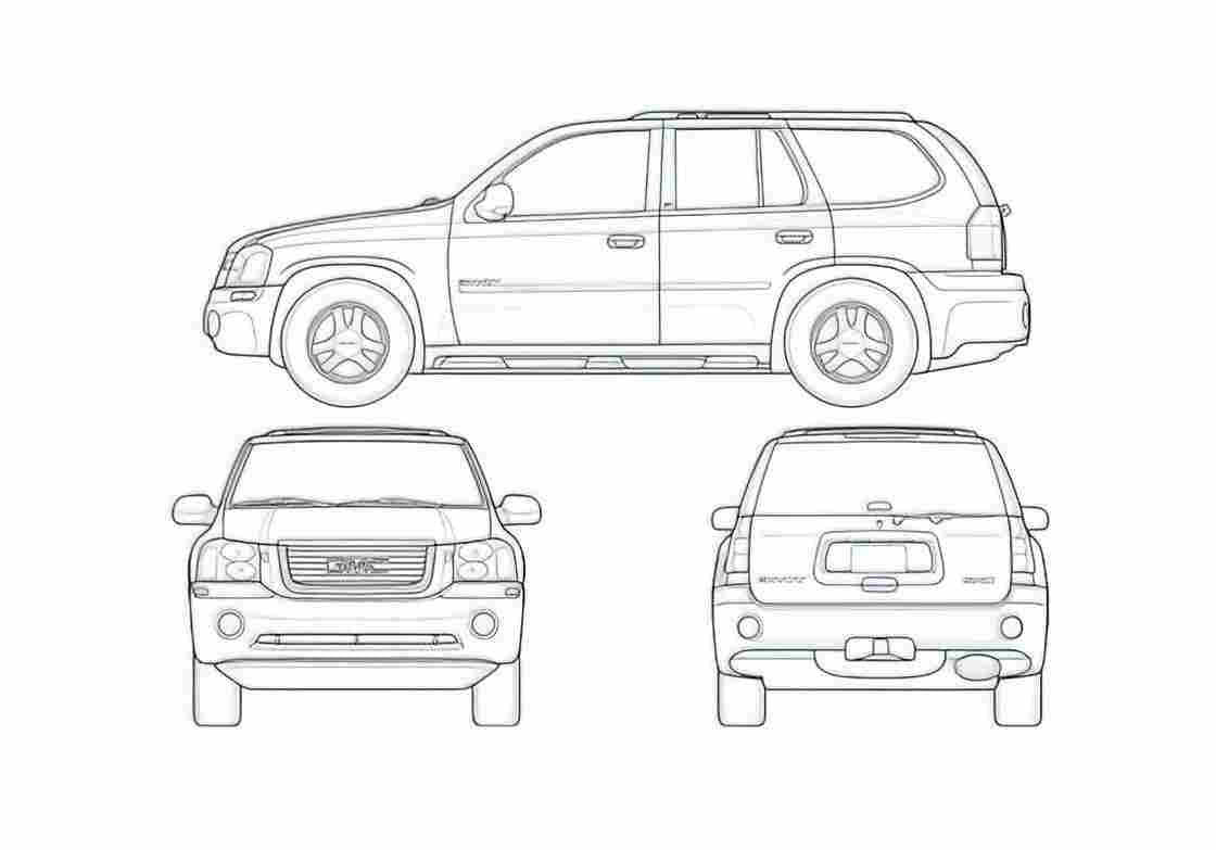 Blueprint GMC Envoy SUV 2007 A4 Photo Print