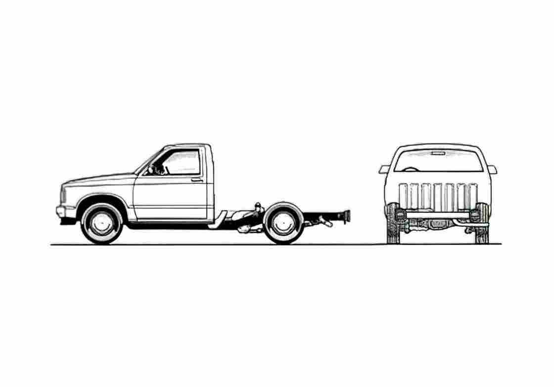Blueprint GMC S 15 Cab Chassis Truck 1984 A4 Photo Print