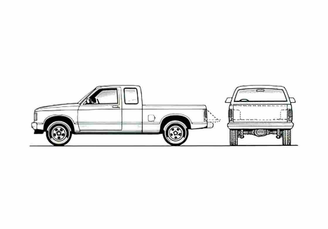 Blueprint GMC S 15 Crew Cab LWB Pick up 1984 A4 Photo Print