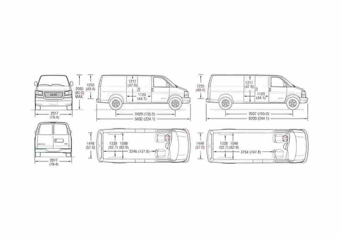 Blueprint GMC Savana Cargo Van 2009 A4 Photo Print