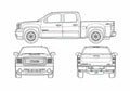 Blueprint GMC Sierra Pick up 1998 A4 Photo Print