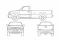 Blueprint GMC Sierra Pick up 2007 A4 Photo Print