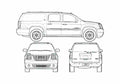 Blueprint GMC Yukon LWB SUV 2006 A4 Photo Print