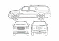 Blueprint GMC Yukon SLT SUV 2009 A4 Photo Print