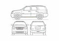 Blueprint GMC Yukon SUV 2009 A4 Photo Print