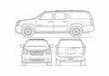 Blueprint GMC Yukon XL SUV 2009 A4 Photo Print
