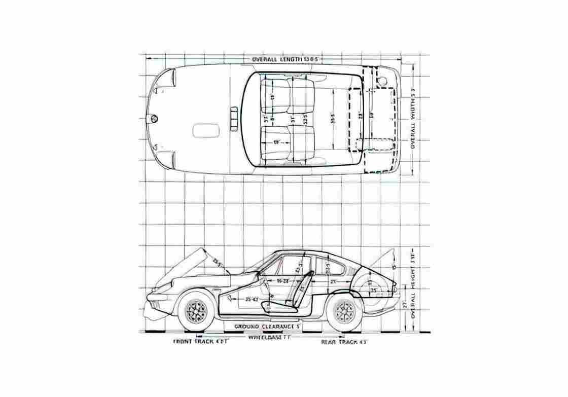 Blueprint Ginetta G21S Coupe 1970 A4 Photo Print