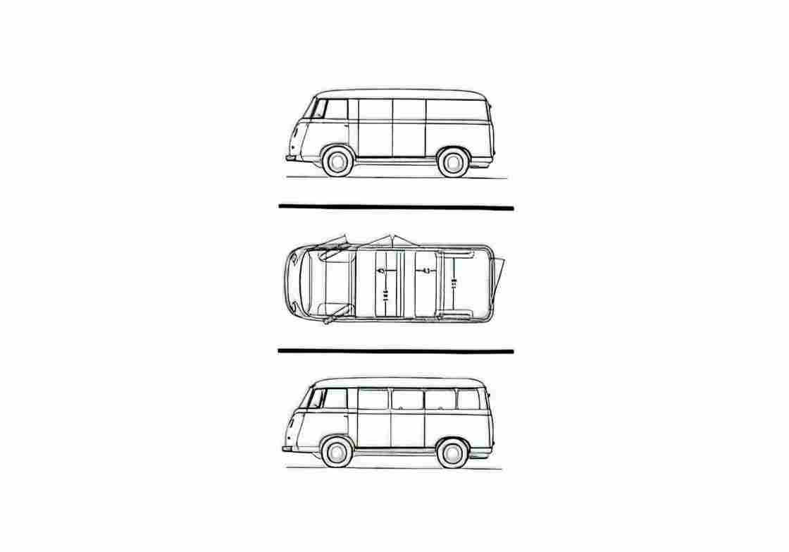 Blueprint Goliath Luxuzbus 1100 Van A4 Photo Print