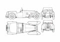 Blueprint HRG 2 Seater Sport Phaeton 1948 A4 Photo Print