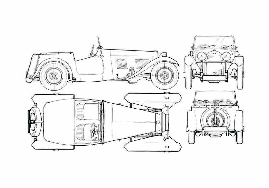 Blueprint HRG Sports Phaeton 1948 A4 Photo Print