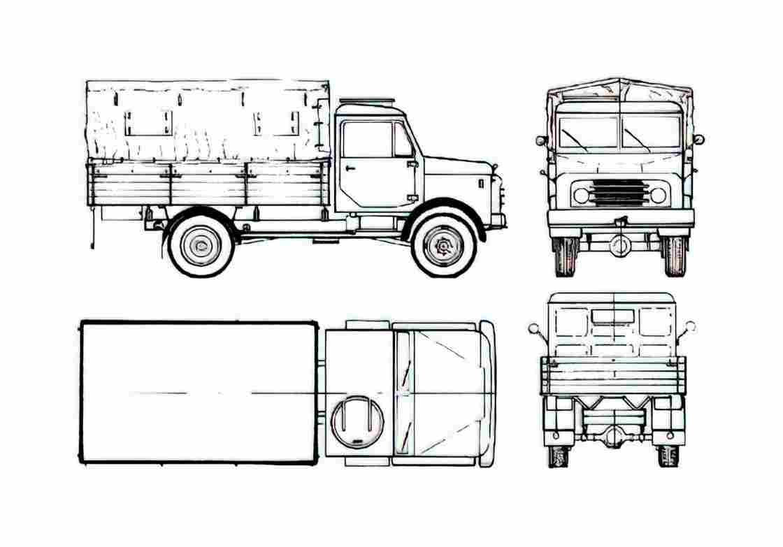 Blueprint Hanomag AL28 Truck 1964 A4 Photo Print