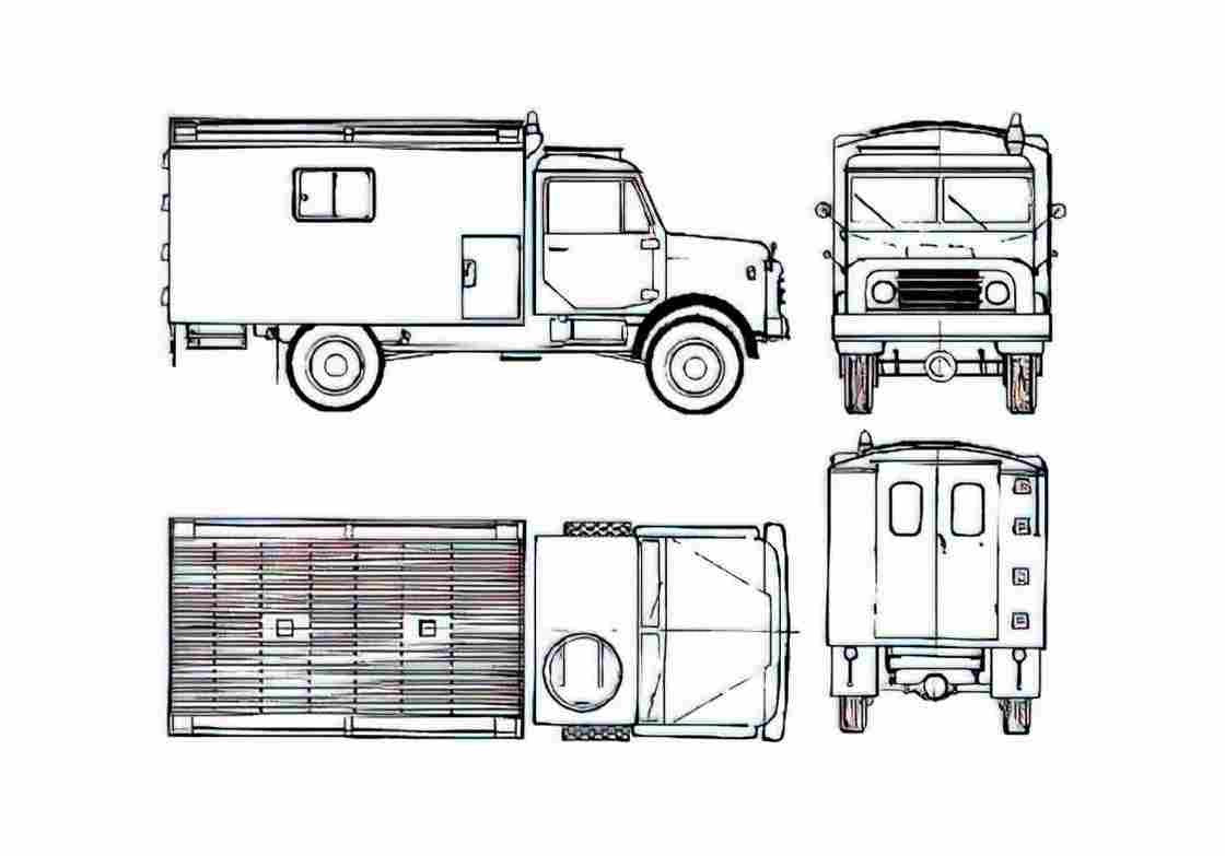 Blueprint Hanomag AL28 Truck 1969 A4 Photo Print