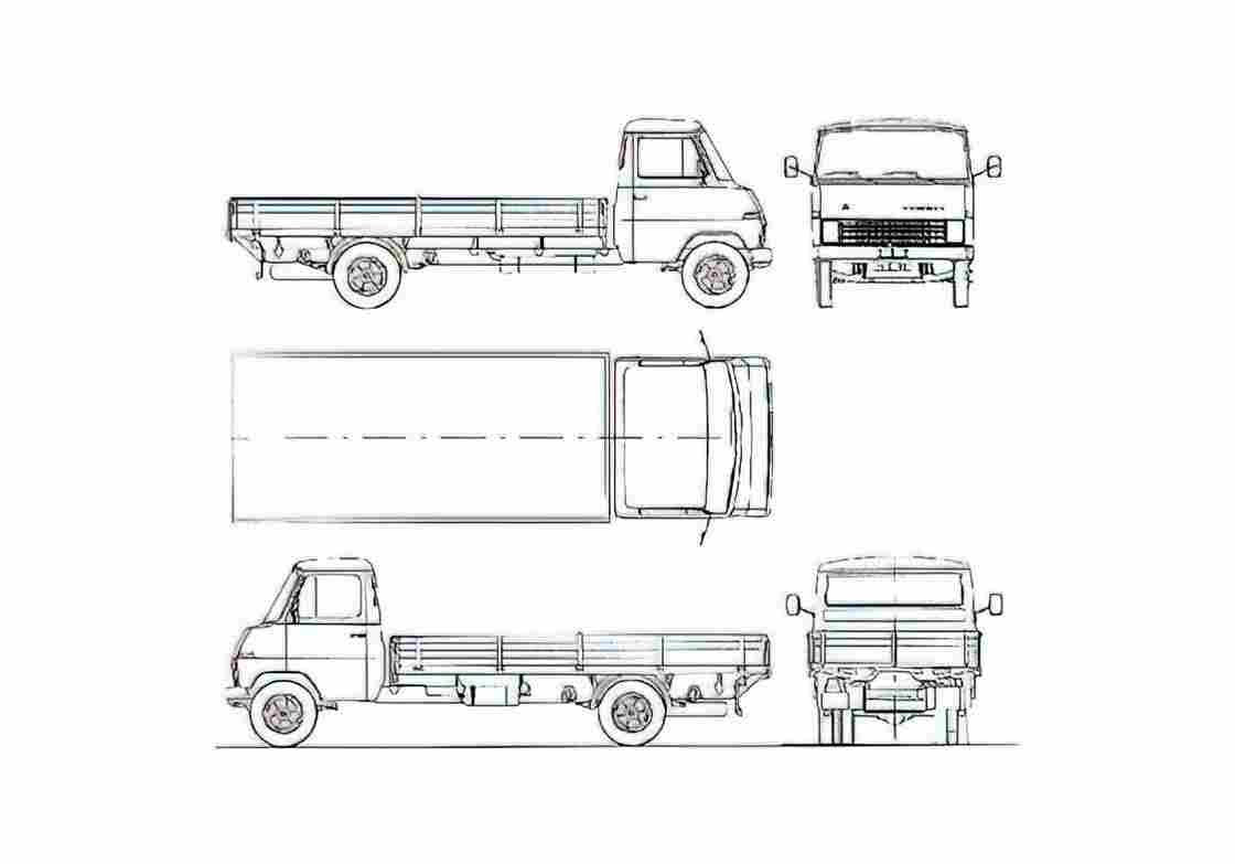Blueprint Hanomag F55 Truck A4 Photo Print