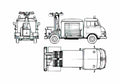 Blueprint Hanomag Henschel F35 Fire Truck 1966 A4 Photo Print