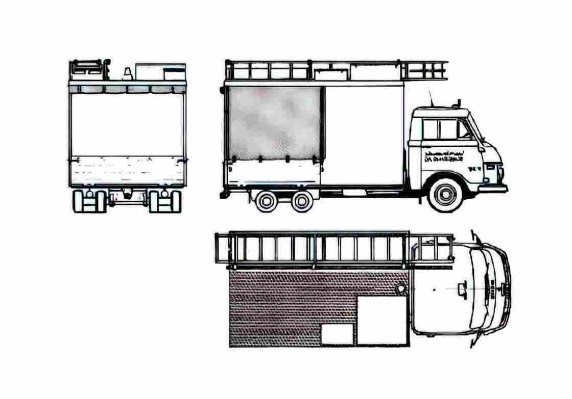 Blueprint Hanomag Henschel F35 Fire Truck 1969 A4 Photo Print