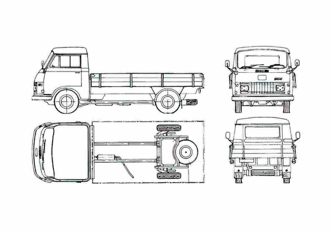 Blueprint Hanomag Henschel Truck 1971 A4 Photo Print