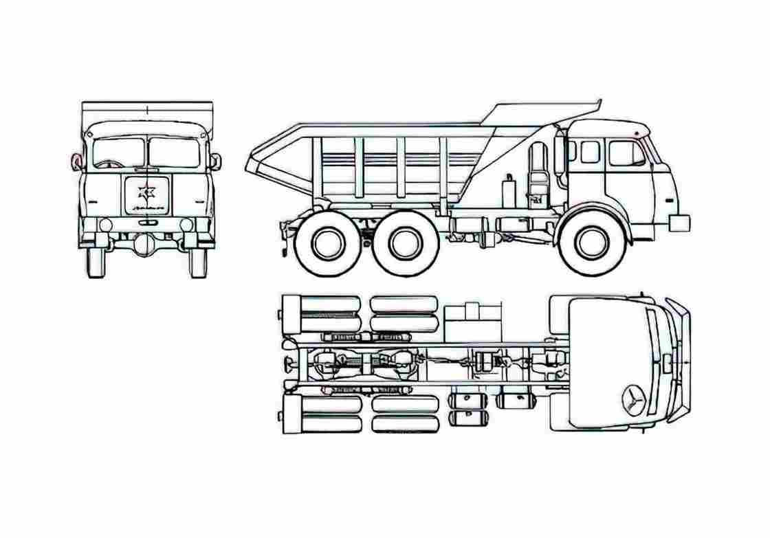 Blueprint Henschel Werke HS 34TAK Truck 1958 A4 Photo Print