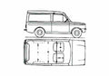 Blueprint Hillman Hunsky Van 1970 A4 Photo Print