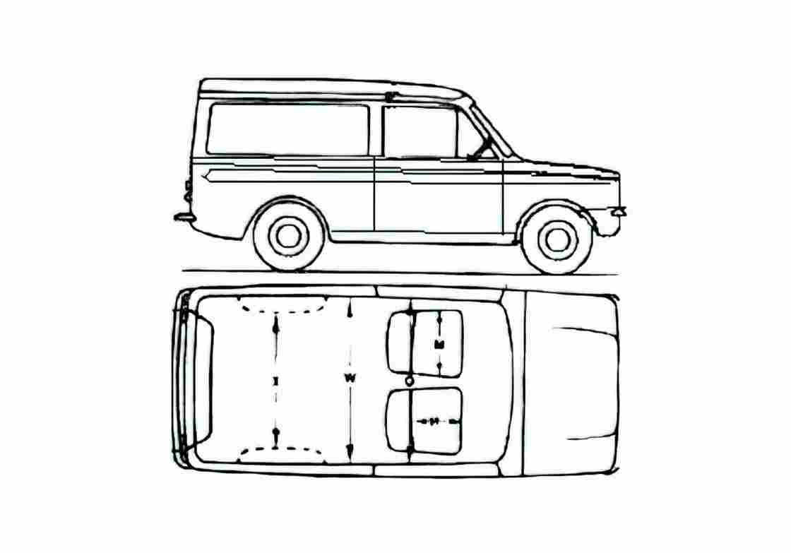 Blueprint Hillman Hunsky Van 1970 A4 Photo Print