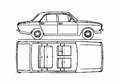 Blueprint Hillman Hunter Sedan 1969 A4 Photo Print