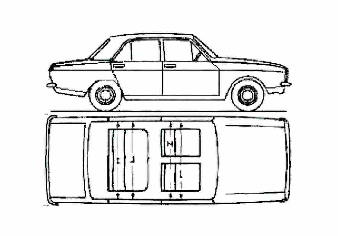 Blueprint Hillman Hunter Sedan 1969 A4 Photo Print